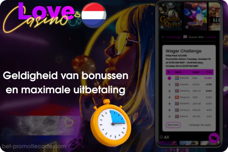 Love Casino bonus geldigheid maximale uitbetaling