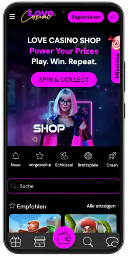 Love Casino APK Die Anwendung lauft
