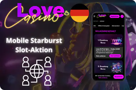 LoveCasino 2 Mobile Starburst Slot-Aktion