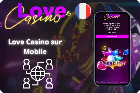 Love Casino avec Starburst et des bonus sur téléphone